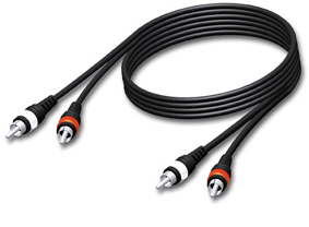 Cab800/0.5 - 2 male RCA - 2 male RCA kabel - 0.5m