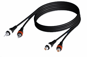 Cab850/3 - 2 male RCA - 2 female RCA kabel - 3m